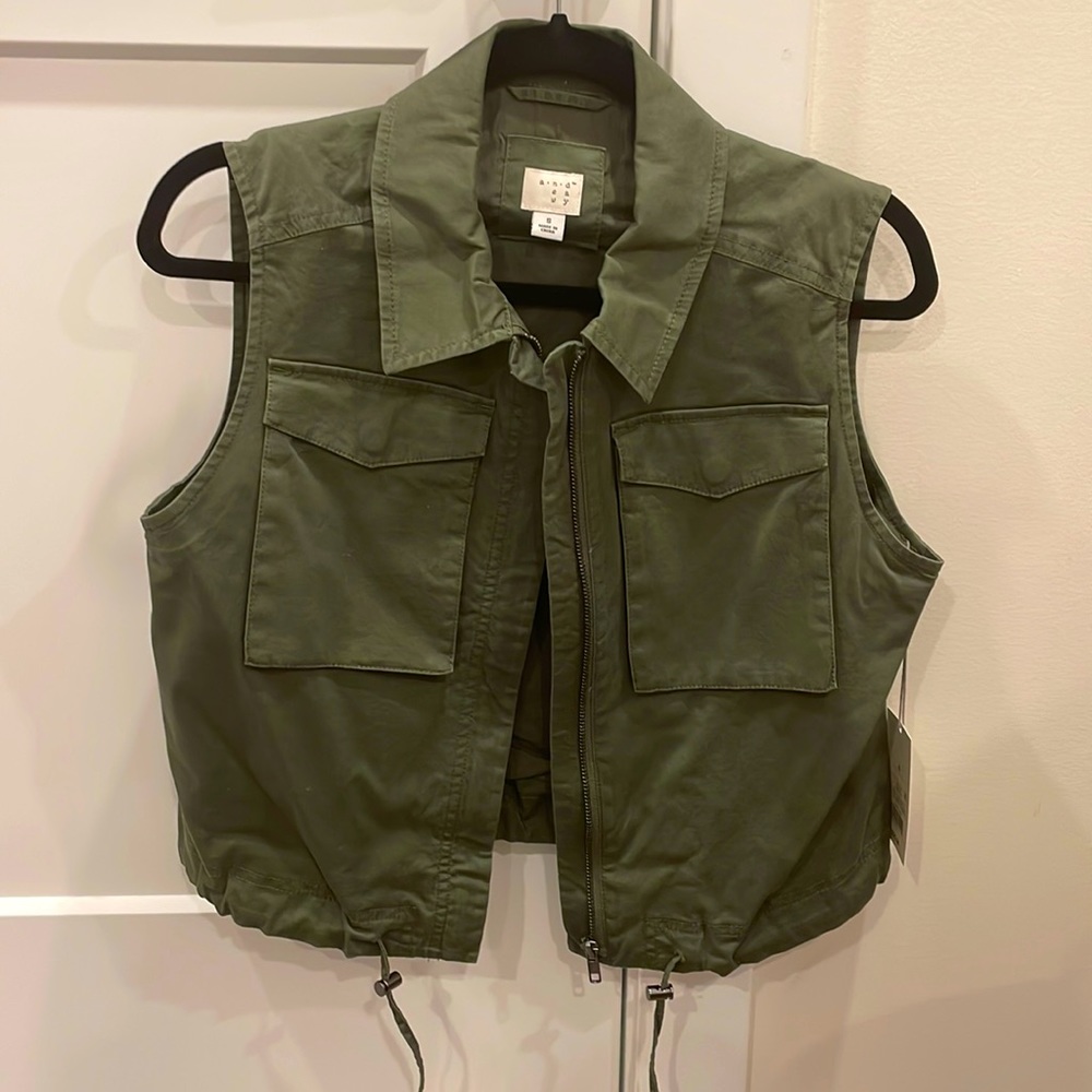 Olive green cotton vest